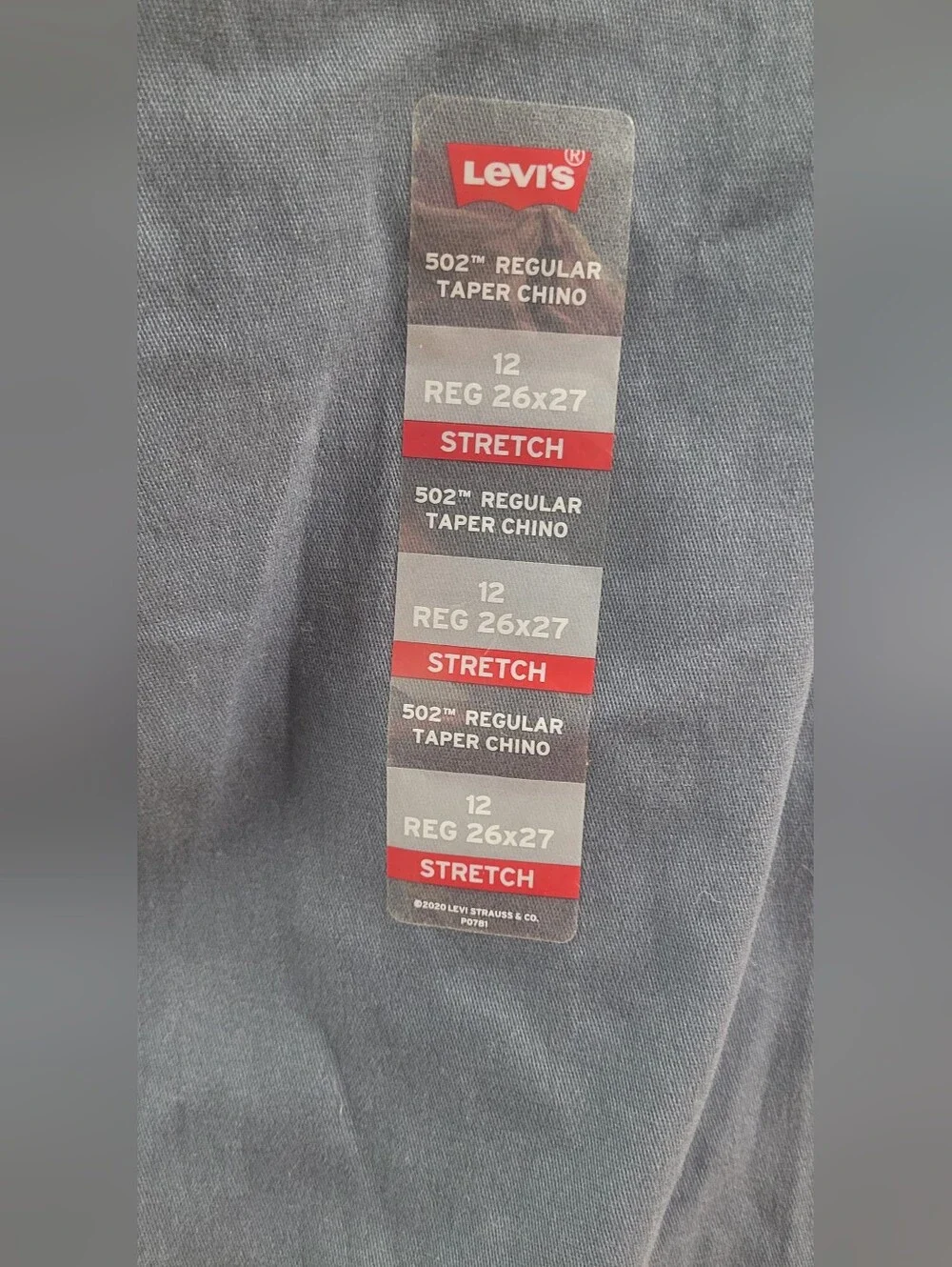 Boy's Gray Levi's 502 Chino Stretch Pants